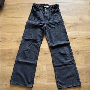 Levi's Ribcage High-Rise Wide Leg Jeans - washed Black